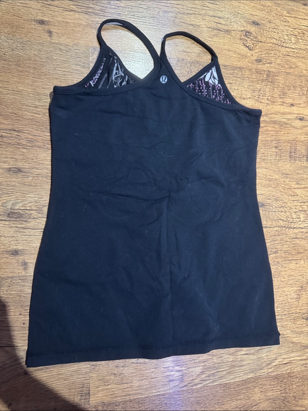 lululemon athletica Black Racerback Tank with Subtle Print